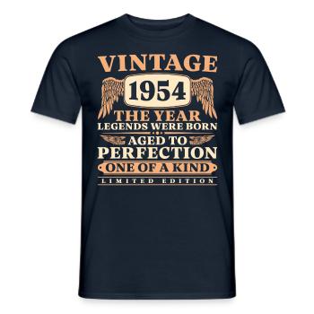 Vintage 1954 Jahrgang 70 Geburtstags - Männer T-Shirt - Navy - Vorne - AI Model Male 178 light (178cm)
