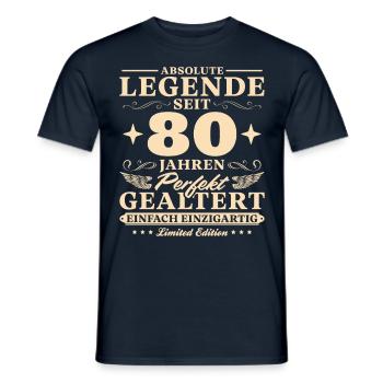 80 Jahre Perfekt Gealtert 80 Geburtstag - Männer T-Shirt - Navy - Vorne - AI Model Male 178 light (178cm)