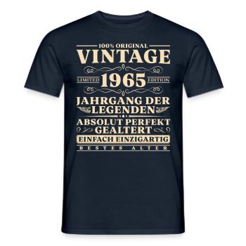 60 Jahre Vintage 1965 Jahrgang 60 Geburtstag - Männer T-Shirt - Navy - Vorne - AI Model Male 178 light (178cm)