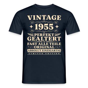 Vintage 1955 Jahrgang Perfekt Gealtert Geburtstag - Männer T-Shirt - Navy - Vorne - AI Model Male 178 light (178cm)