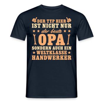 Bester Opa und weltklasse Handwerker - Männer T-Shirt - Navy - Vorne - AI Model Male 178 light (178cm)