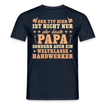 Bester Papa und weltklasse Handwerker - Männer T-Shirt - Navy - Vorne - AI Model Male 178 light (178cm)