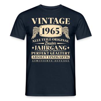 Vintage 1965 Jahrgang 60 Geburtstag - Männer T-Shirt - Navy - Vorne - AI Model Male 178 light (178cm)