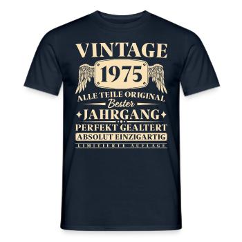 Vintage 1975 Jahrgang 50 Geburtstag - Männer T-Shirt - Navy - Vorne - AI Model Male 178 light (178cm)