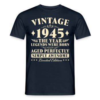 Geburtstag Vintage 1945 Jahrgang 80 Jahre - Männer T-Shirt - Navy - Vorne - AI Model Male 178 light (178cm)