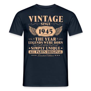 80 Jahre 1945 Jahrgang geboren Geburtstag - Männer T-Shirt - Navy - Vorne - AI Model Male 178 light (178cm)