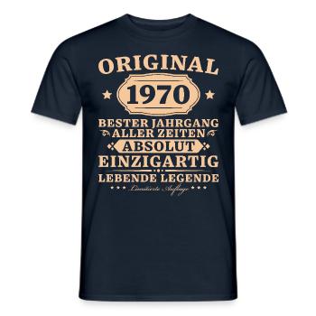 Original 1970 Bester Jahrgang Geburtstag Geschenk - Männer T-Shirt - Navy - Vorne - AI Model Male 178 light (178cm)
