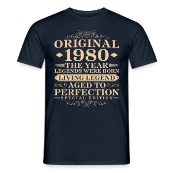 45. Geburtstag Original seit 1980 - Männer T-Shirt - Navy - Vorne - AI Model Male 178 light (178cm)