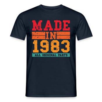 1983 Birthday Vintage Saying - Men's T-Shirt - navy - Front - AI Model Male 178 light (178cm)