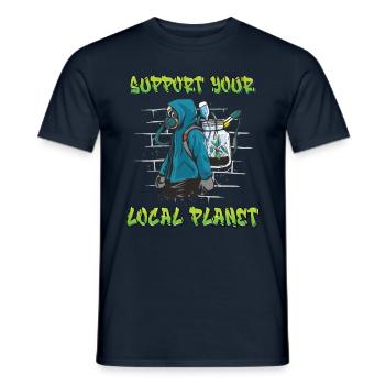 Earth Day Support Your Local Planet Umweltschützer - Männer T-Shirt - Navy - Vorne - AI Model Male 178 light (178cm)