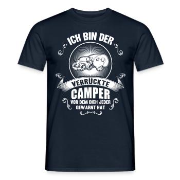 CRAZY CAMPER - Männer T-Shirt - Navy - Vorne - AI Model Male 178 light (178cm)