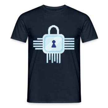 Retro Pixel IT Lock - Men's T-Shirt - navy - Front - AI Model Male 178 light (178cm)
