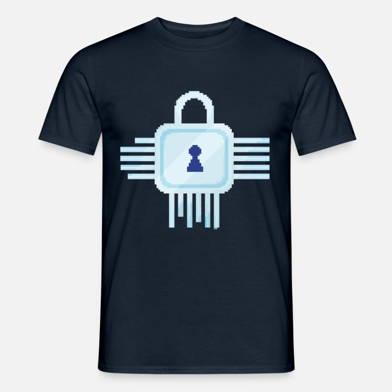 Retro Pixel IT Lock - Men's T-Shirt - navy