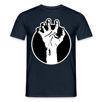 Zombie hand logo - Men's T-Shirt - navy - Front - AI Model Male 178 light (178cm)
