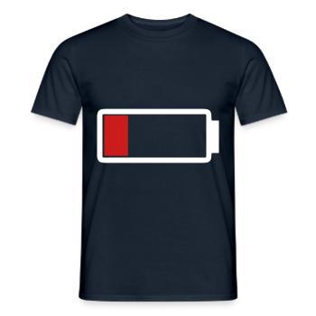 Battery - No power | Batterrie - Men's T-Shirt - navy - Front - AI Model Male 178 light (178cm)