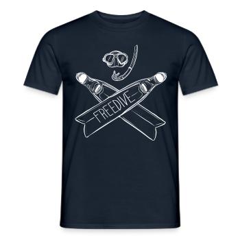 freediving Freitauchen Apnoetaucher - Männer T-Shirt - Navy - Vorne - AI Model Male 178 light (178cm)