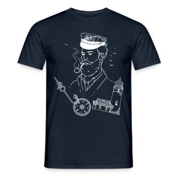 ship's captain - Men's T-Shirt - navy - Front - AI Model Male 178 light (178cm)