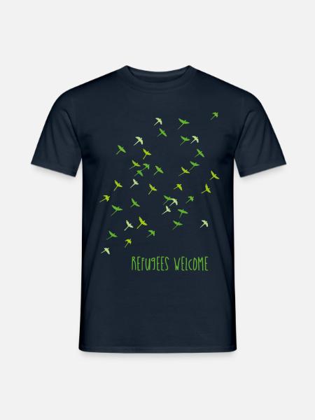 Refugees Welcome - Männer T-Shirt - Navy