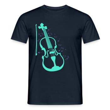 Violine - Männer T-Shirt - Navy - Vorne - AI Model Male 178 light (178cm)