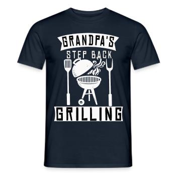 Grand-père Grand-père Barbecue Saison de barbecue - T-shirt homme - marine - Devant - AI Model Male 178 light (178cm)