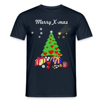 Weihnachten Weihnachtsbaum Christbaum Geschenkidee - Männer T-Shirt - Navy - Vorne - AI Model Male 178 light (178cm)