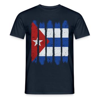 Cool Cuba National Flag Modern Havana Gift - Mænd T-shirt - marineblå - Foran - AI Model Male 178 light (178cm)