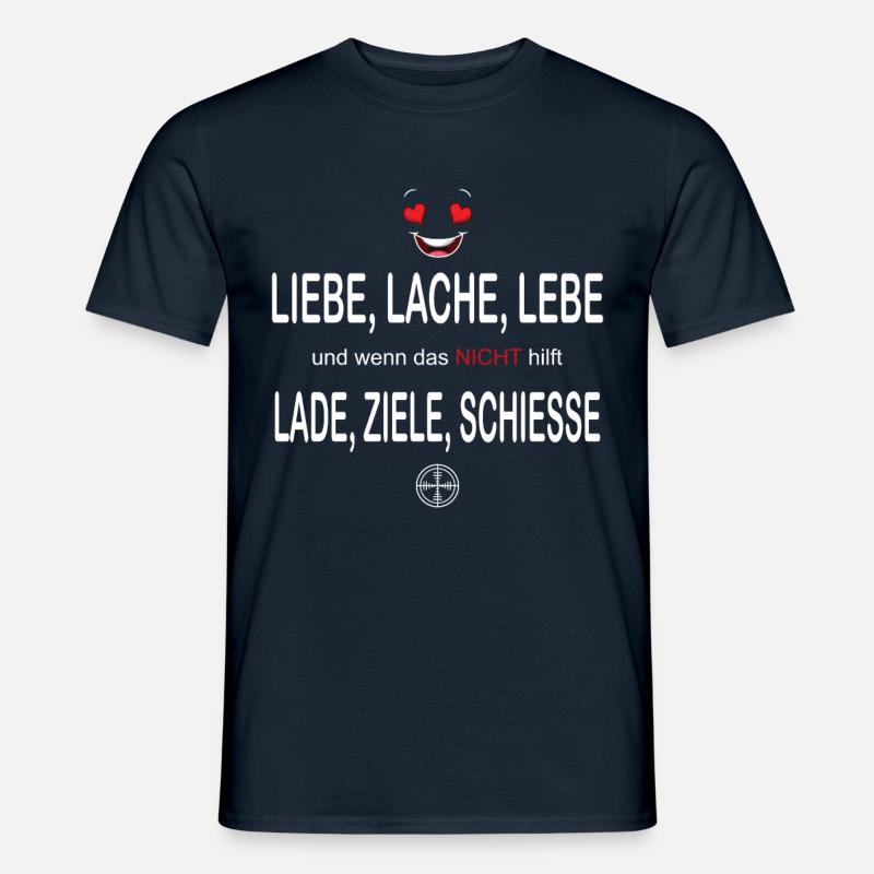Liebe Lache Lebe - Männer T-Shirt - Navy