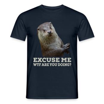 Otter Lustiger Spruch Witzig Excuse Me Geschenk - Männer T-Shirt - Navy - Vorne - AI Model Male 178 light (178cm)