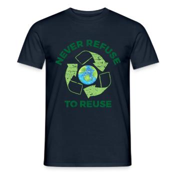 Recyclage Environnement Protection de la nature Terre - T-shirt homme - marine - Devant - AI Model Male 178 light (178cm)