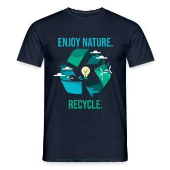Recyclage Environnement Protection de la nature - T-shirt homme - marine - Devant - AI Model Male 178 light (178cm)