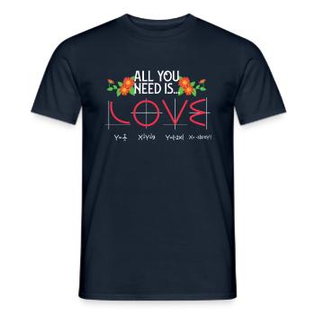 Funny "All you need is love" nerd math gift - Men's T-Shirt - navy - Front - AI Model Male 178 light (178cm)