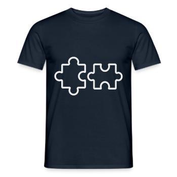 Zwei Puzzleteile - Männer T-Shirt - Navy - Vorne - AI Model Male 178 light (178cm)