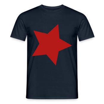 Rot - Stern | Männer und Frauen - Männer T-Shirt - Navy - Vorne - AI Model Male 178 light (178cm)