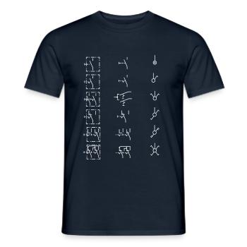 Symboles électriques - Interrupteurs - T-shirt homme - marine - Devant - AI Model Male 178 light (178cm)