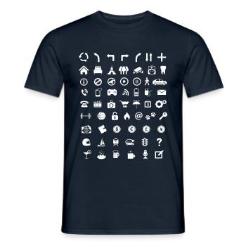 Icons | for travel, foreign countries and languages - Men's T-Shirt - navy - Front - AI Model Male 178 light (178cm)
