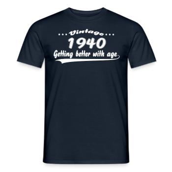 Vintage 1940 Getting Better With Age - Men's T-Shirt - navy - Front - AI Model Male 178 light (178cm)
