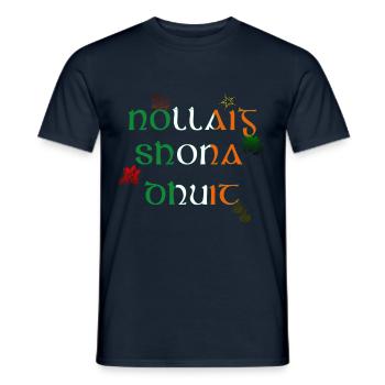 Irish Christmas Greeting T-shirt - Men's T-Shirt - navy - Front - AI Model Male 178 light (178cm)