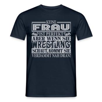 Wrestling Frauen - Männer T-Shirt - Navy - Vorne - AI Model Male 178 light (178cm)