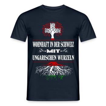 Schweiz-Ungarn - Männer T-Shirt - Navy - Vorne - AI Model Male 178 light (178cm)
