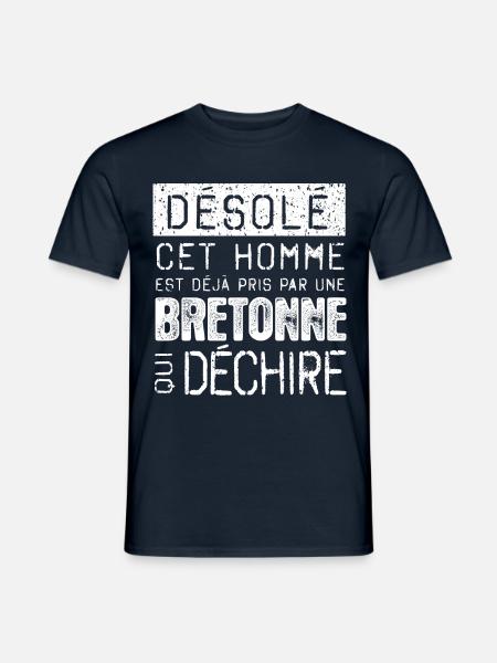Désolé cet homme est déjà pris par une BRETONNE - T-shirt homme - marine