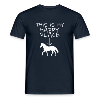 Happy Place Horse - Männer T-Shirt - Navy - Vorne - AI Model Male 178 light (178cm)
