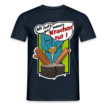 Holz hacken Axt Geschenk Idee - Männer T-Shirt - Navy - Vorne - AI Model Male 178 light (178cm)