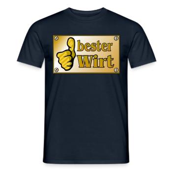 Vom Grafik Designer---Messingschild - bester Wirt - Männer T-Shirt - Navy - Vorne - AI Model Male 178 light (178cm)