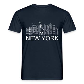 New York - Männer T-Shirt - Navy - Vorne - AI Model Male 178 light (178cm)