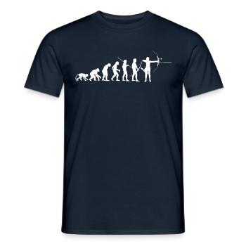 AEvolution de l'homme Arc Classique Recurve Archer - T-shirt homme - marine - Devant - AI Model Male 178 light (178cm)