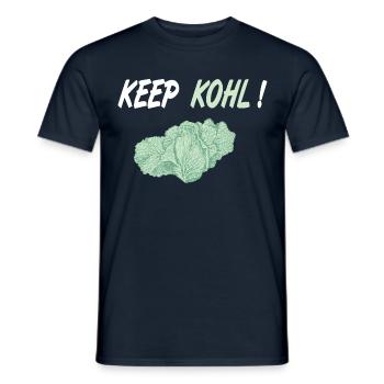 Keep Kohl, Spruch Garten Gärtner Landwirt Vegan - Männer T-Shirt - Navy - Vorne - AI Model Male 178 light (178cm)