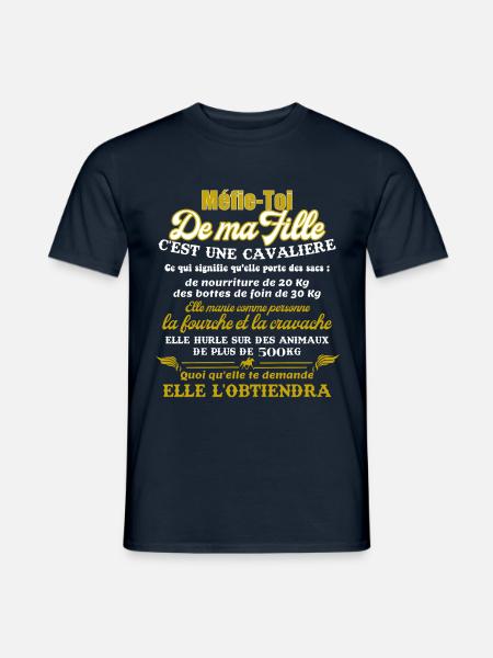 Papa de Cavalière - T-shirt homme - marine