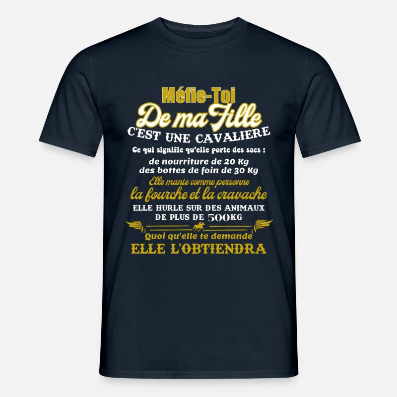 Papa de Cavalière - T-shirt homme - marine