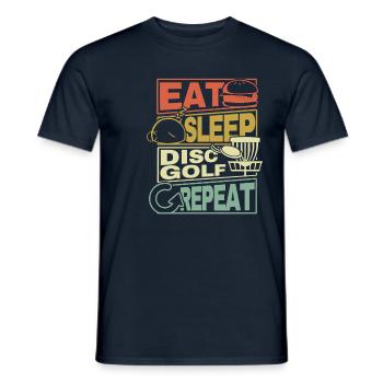 Manger Sleep Disc Golf Répéter Frisbee Geschenk Cadeau - T-shirt homme - marine - Devant - AI Model Male 178 light (178cm)
