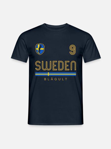 Sverige fotball fotball Sverige riksvåpen fotball - T-skjorte herre - marine